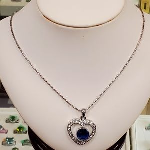 Beautiful Man Made London Blue Heart Necklace